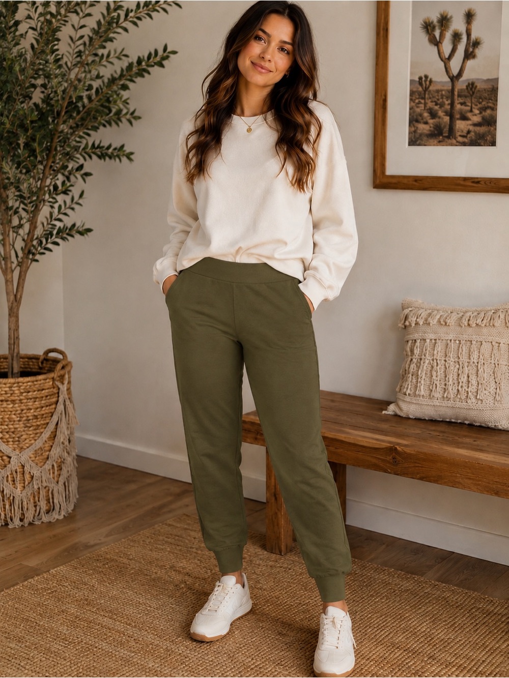 NWT Matty M Women's Jogger Pants in Olive